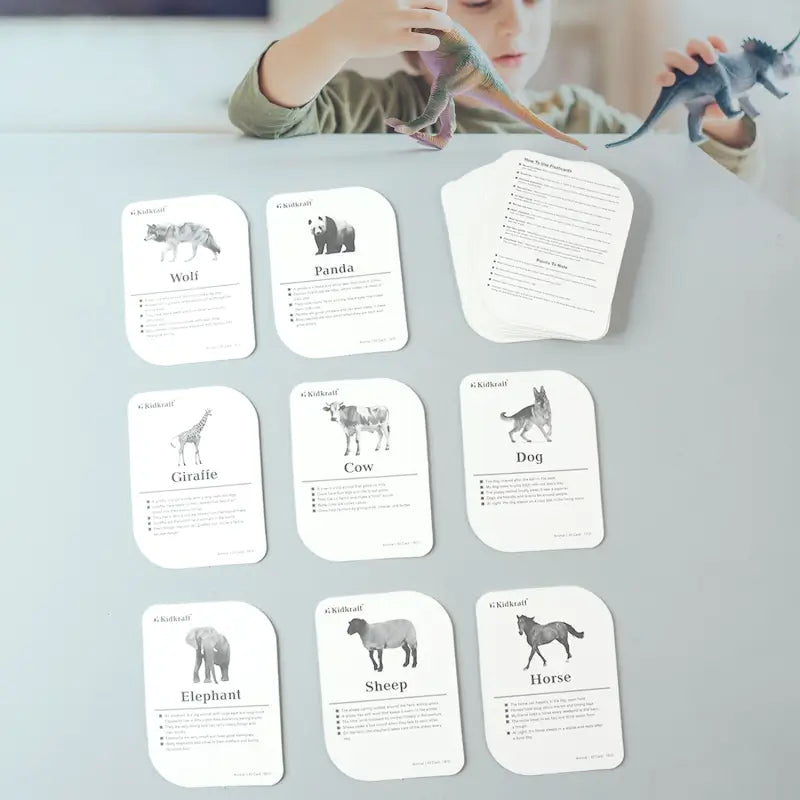 KidKraft Animal Flashcards – 32-Piece Educational Learning Cards for Toddlers