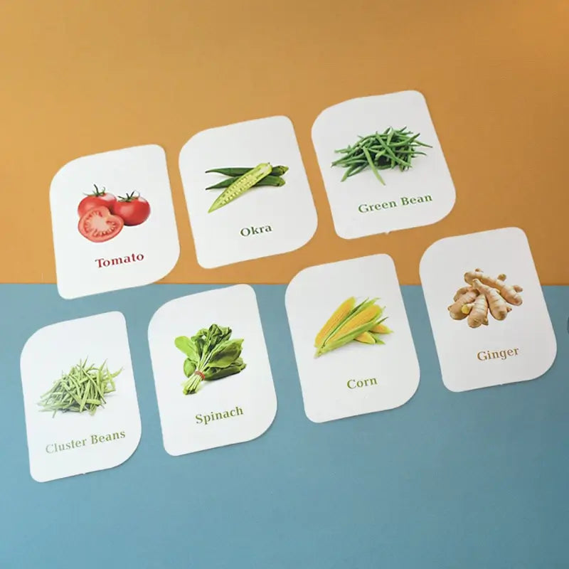 KidKraft Vegetable Flashcards – 32-Piece Educational Cards for Toddlers &amp; Preschoolers