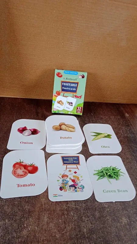 KidKraft Vegetable Flashcards – 32-Piece Educational Cards for Toddlers &amp; Preschoolers