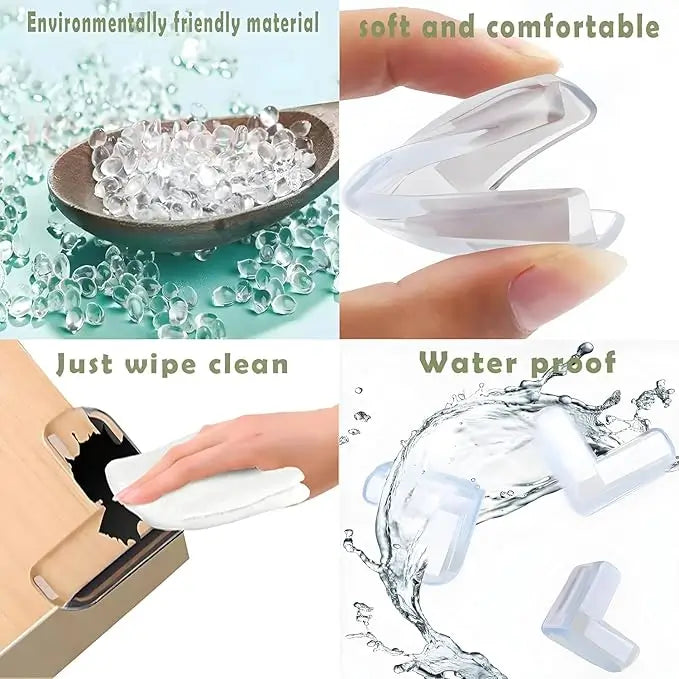 Baby Corner Protectors – 12-Pack Transparent Silicone Edge Guards | Child Safety