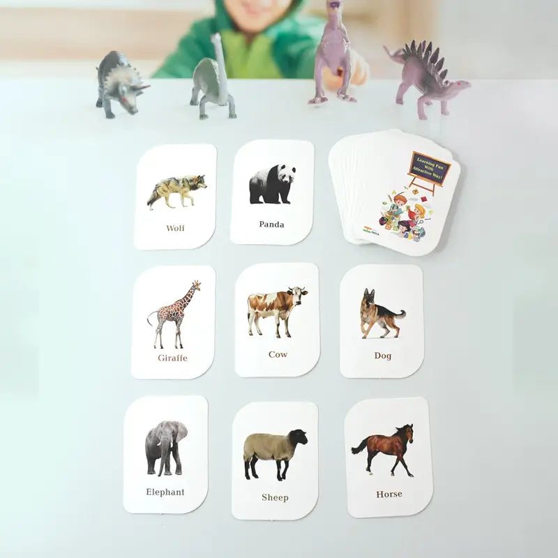 KidKraft Animal Flashcards – 32-Piece Educational Learning Cards for Toddlers