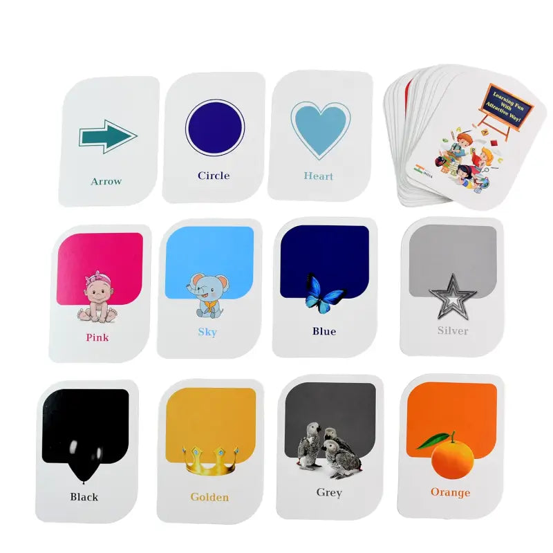 KidKraft Colour &amp; Shape Flashcards – 32-Piece Preschool Learning Set for Toddlers