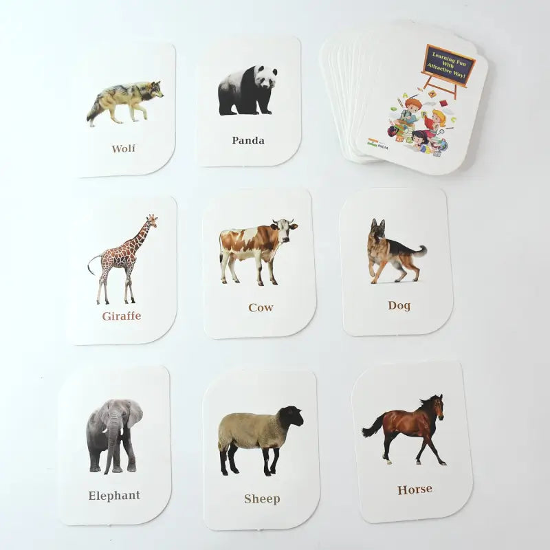 KidKraft Animal Flashcards – 32-Piece Educational Learning Cards for Toddlers