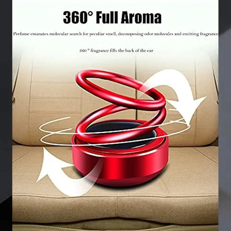 Solar Car Aroma Diffuser | 360° Rotating Air Freshener – No Battery, Solar Powered