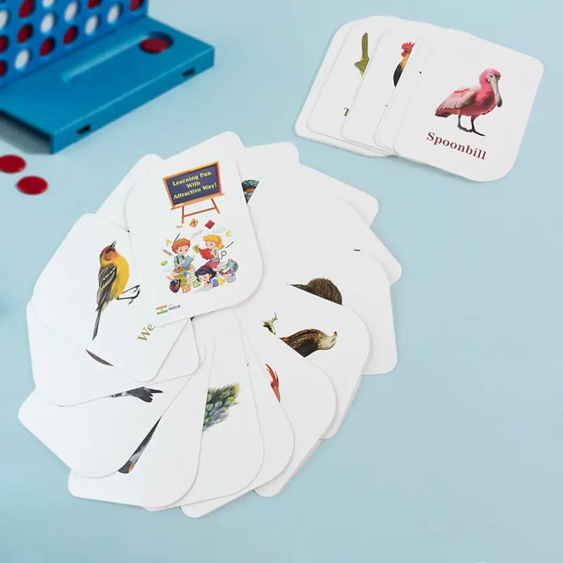 KidKraft Bird Flashcards – 32-Piece Educational Identification Cards for Kids